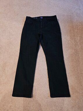 Womens NYDJ Marilyn Straight Leg Black Jeans Plus Size 16W